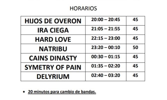 Horarios